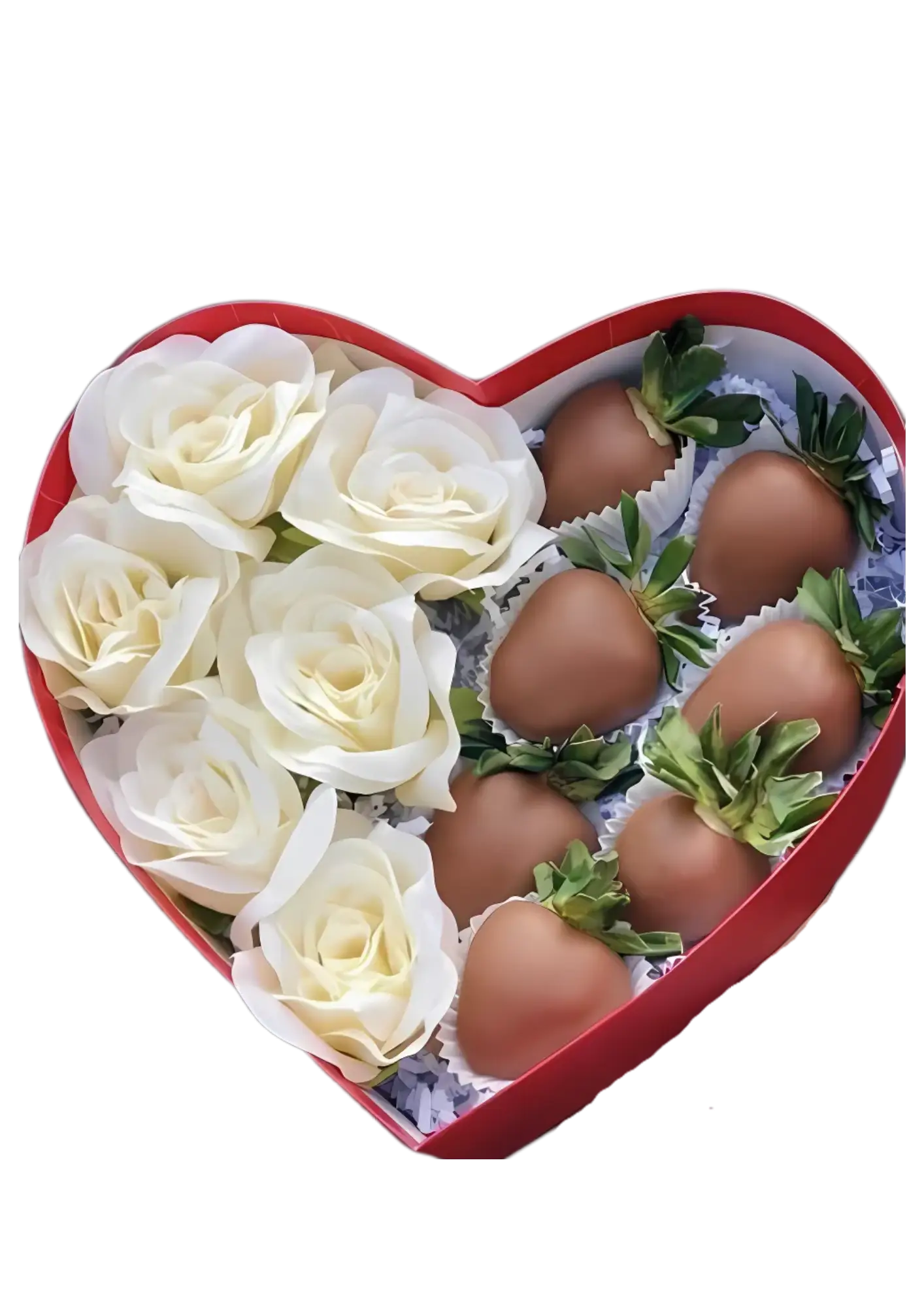 Corazón con rosas blancas - Imagen de 1