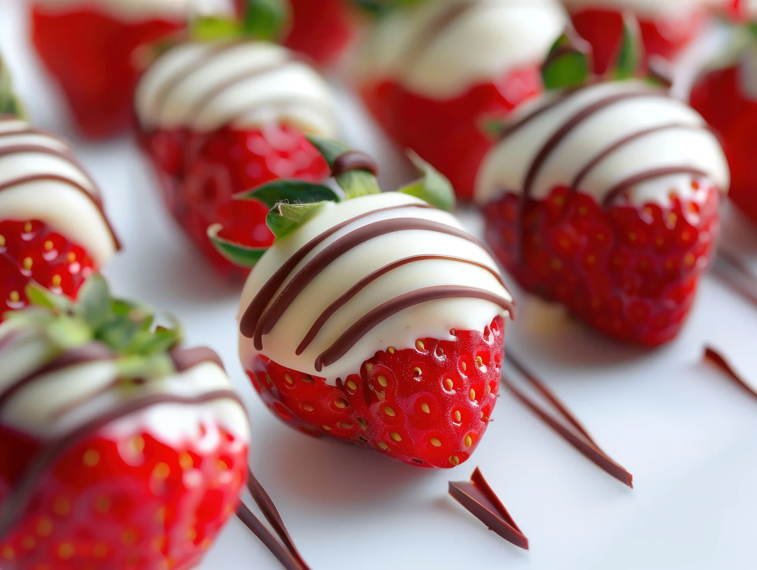 Nosotros 1 chocolate covered strawberries with white flowers scaled